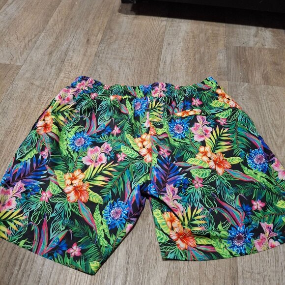 Tropical Floral Papi Swim Shorts Vibrant Beach Floral Loungewear Size Large - Picture 2 of 7